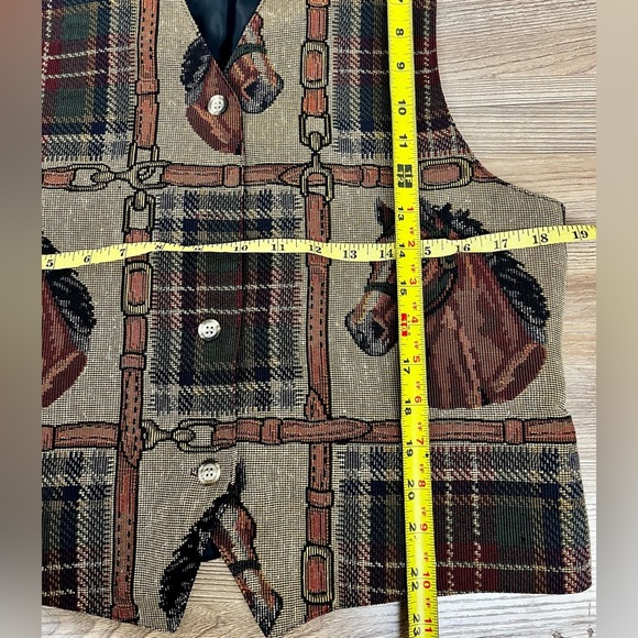 Vintage Equestrian/Horse Theme Vest- Size L - Picture 5 of 6
